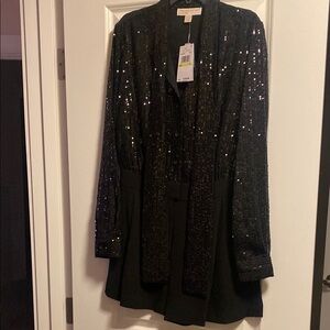 Michael Kors Black Sequin Romper